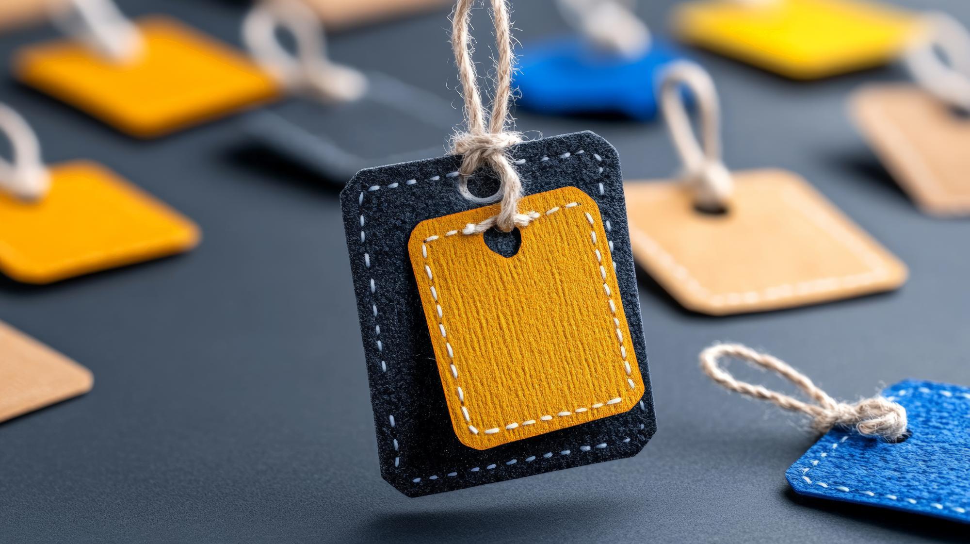 Series of embroidered brand labels